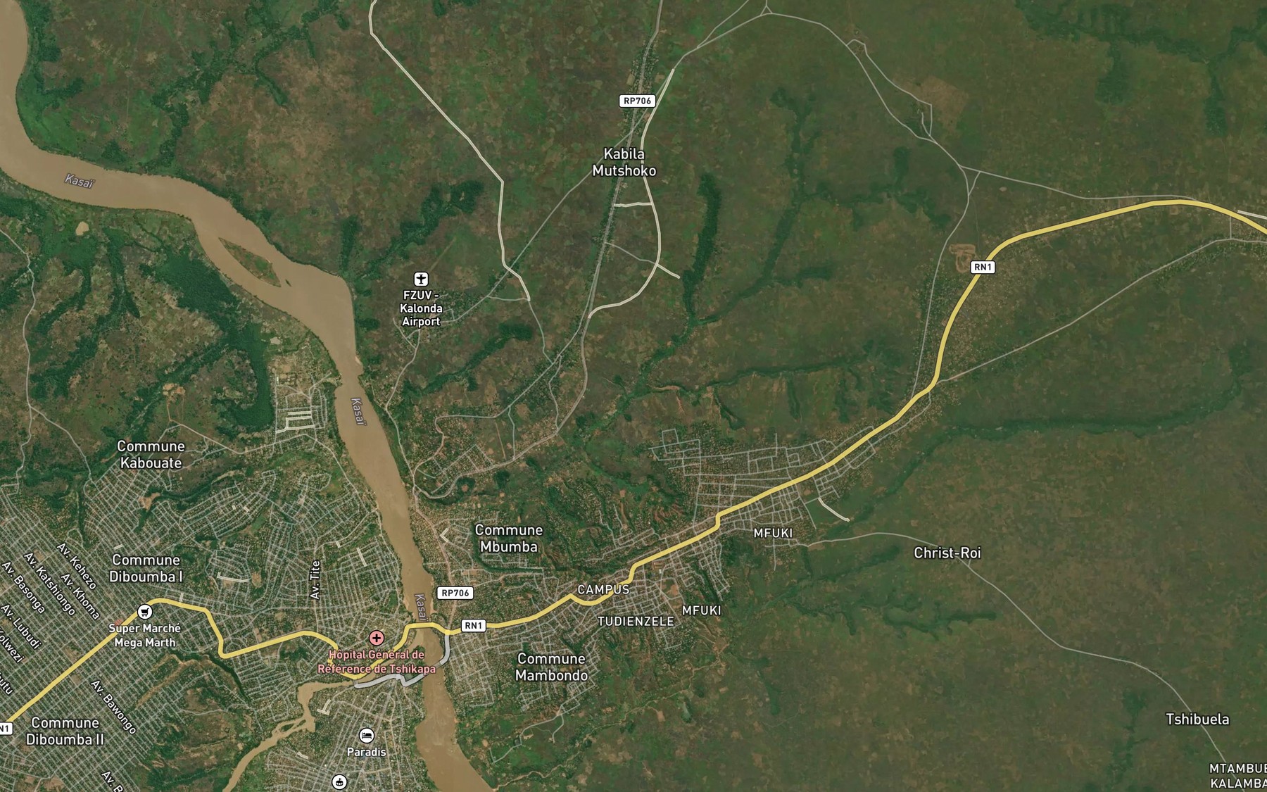 Satellite map of the Mambula