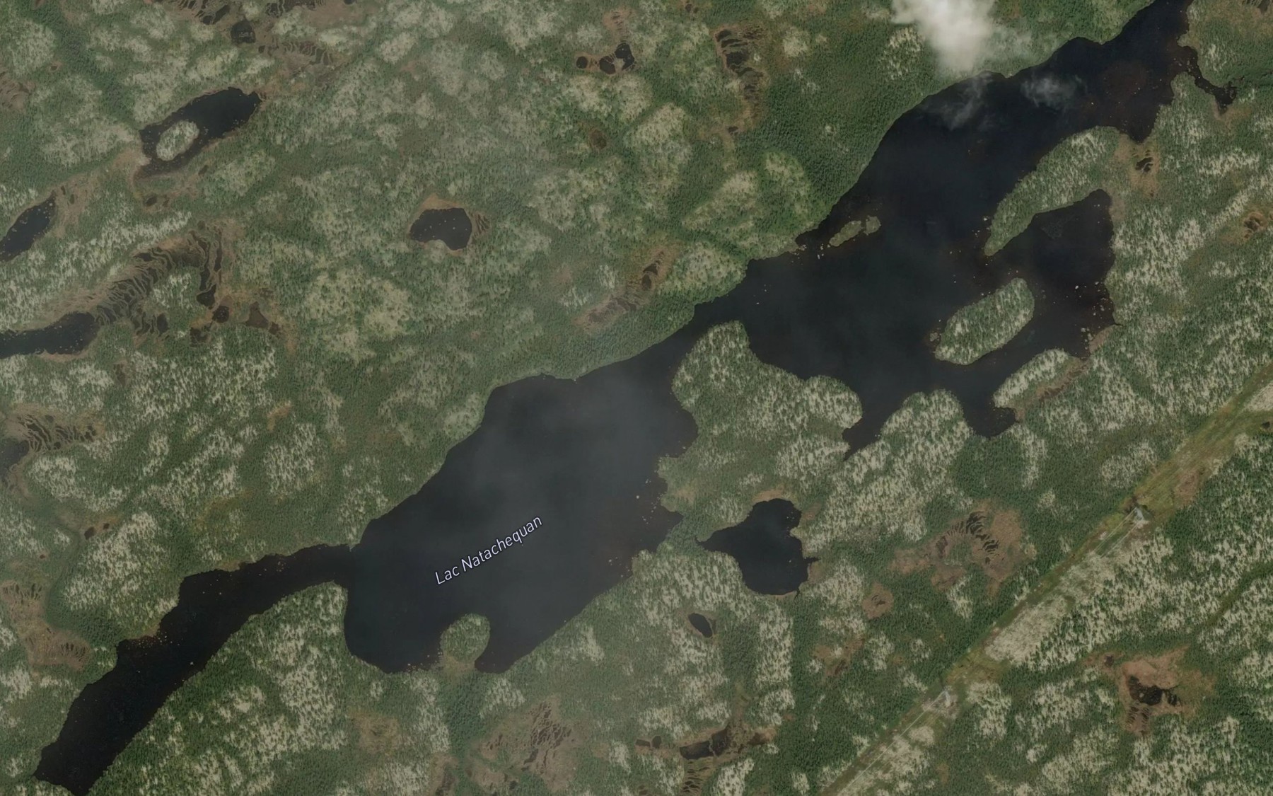 Satellite map of the Lac Natachequan