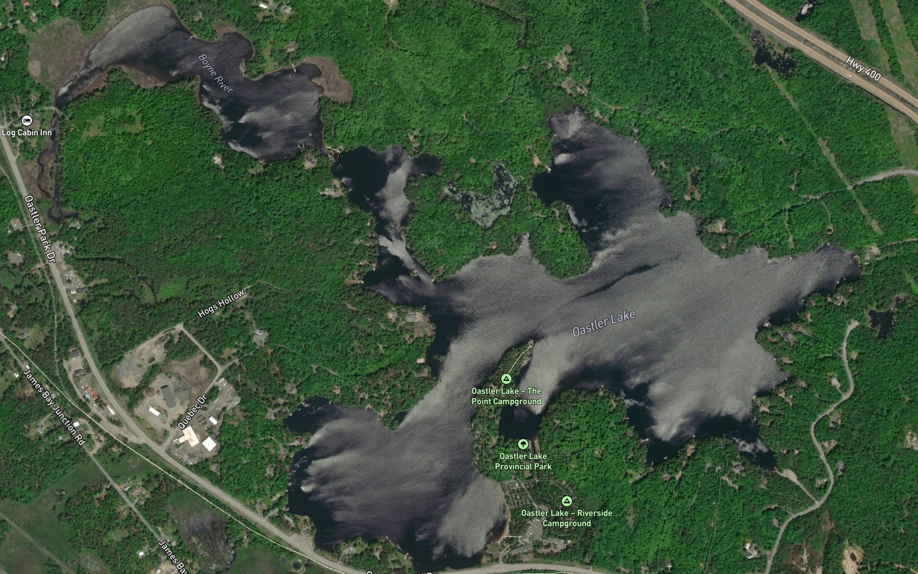 Satellite map of the Oastler Lake