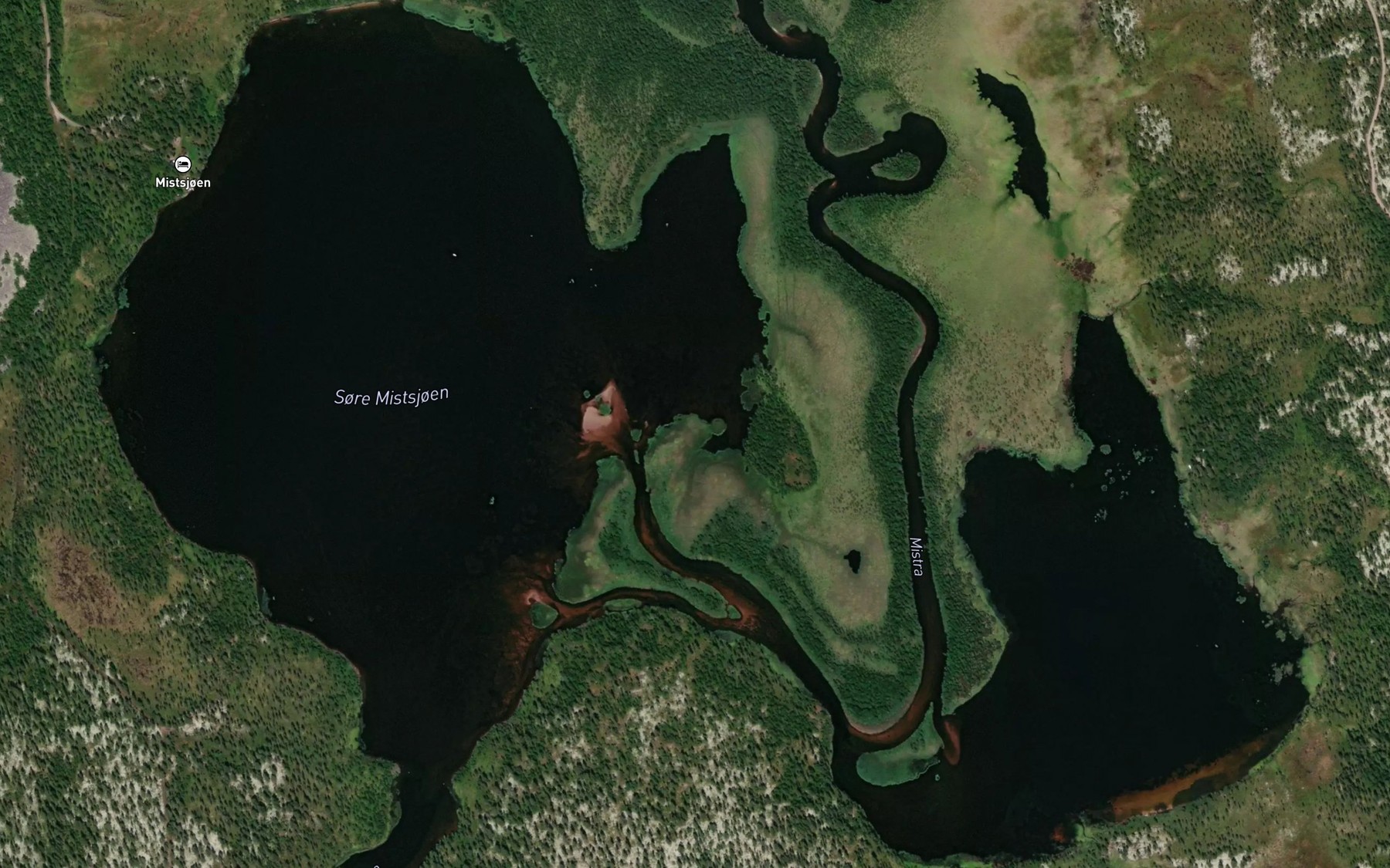 Satellite map of the Mistsjoen,sore