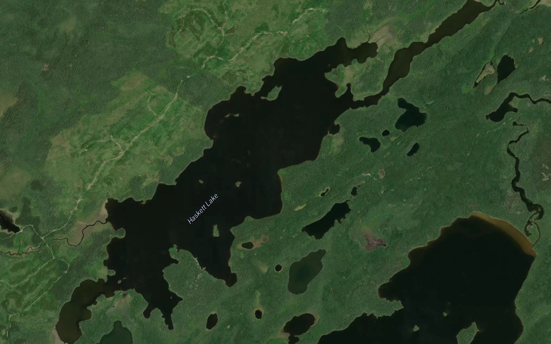 Satellite map of the Haskett Lake