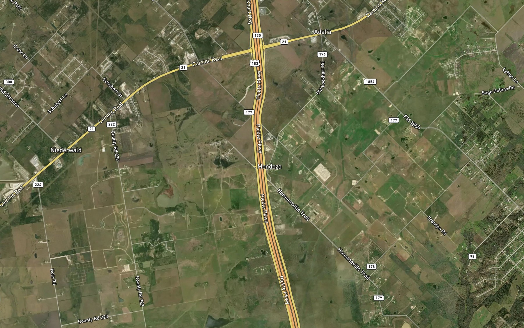 Satellite map of the Clark Lake
