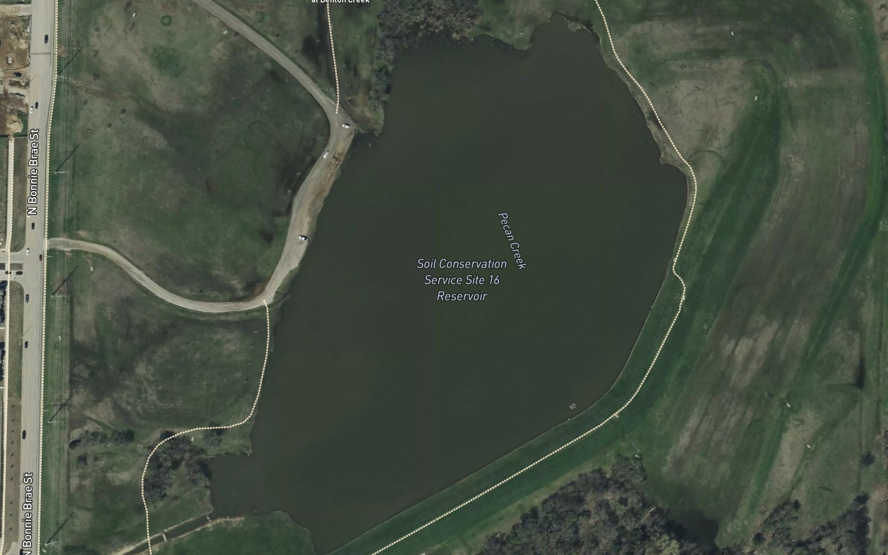 Satellite map of the Soil Conservation Service Site 16 Reservoir