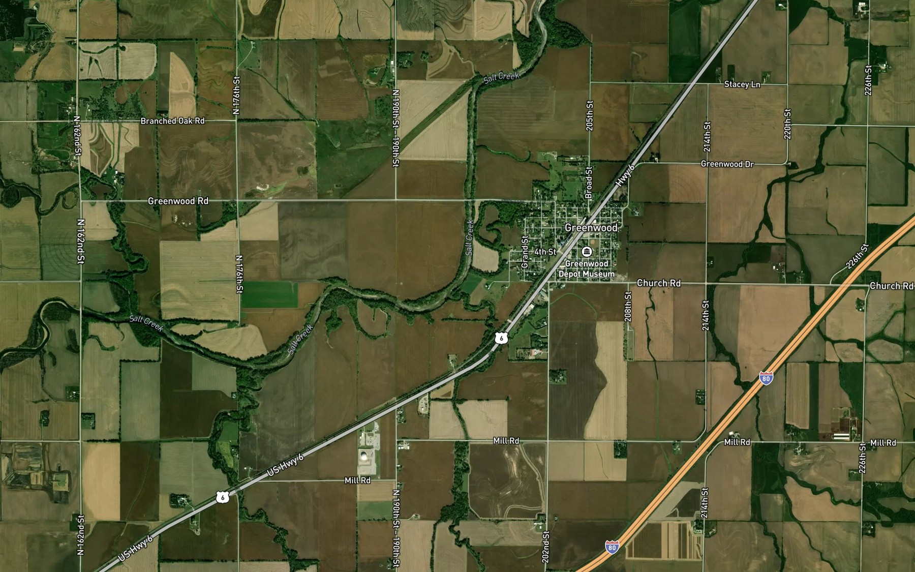 Satellite map of the Dee Creek