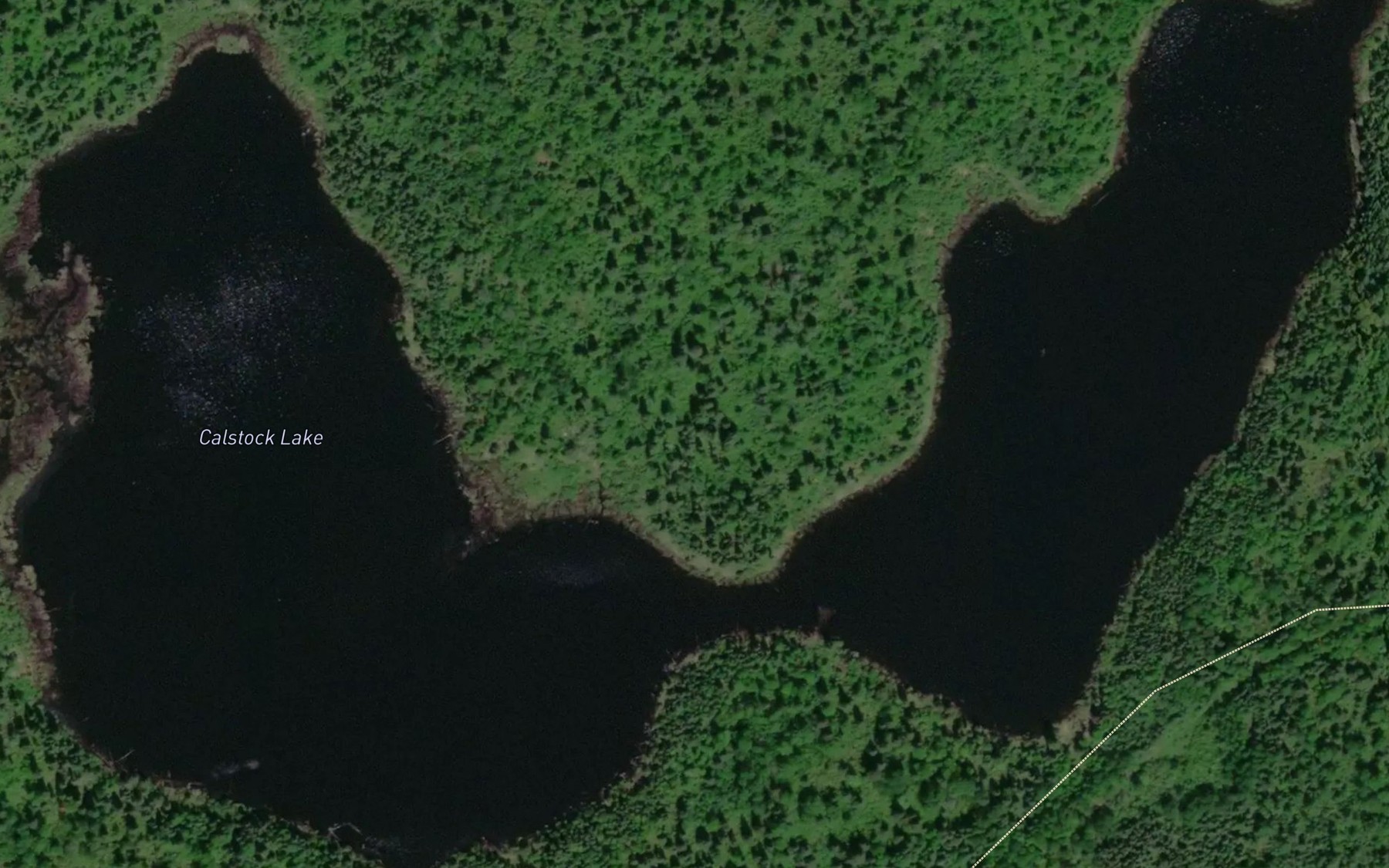Satellite map of the Calstock Lake