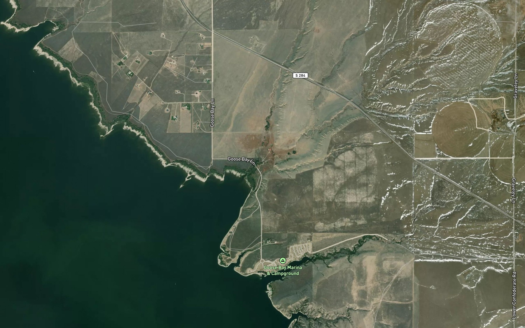 Satellite map of the Spring Creek