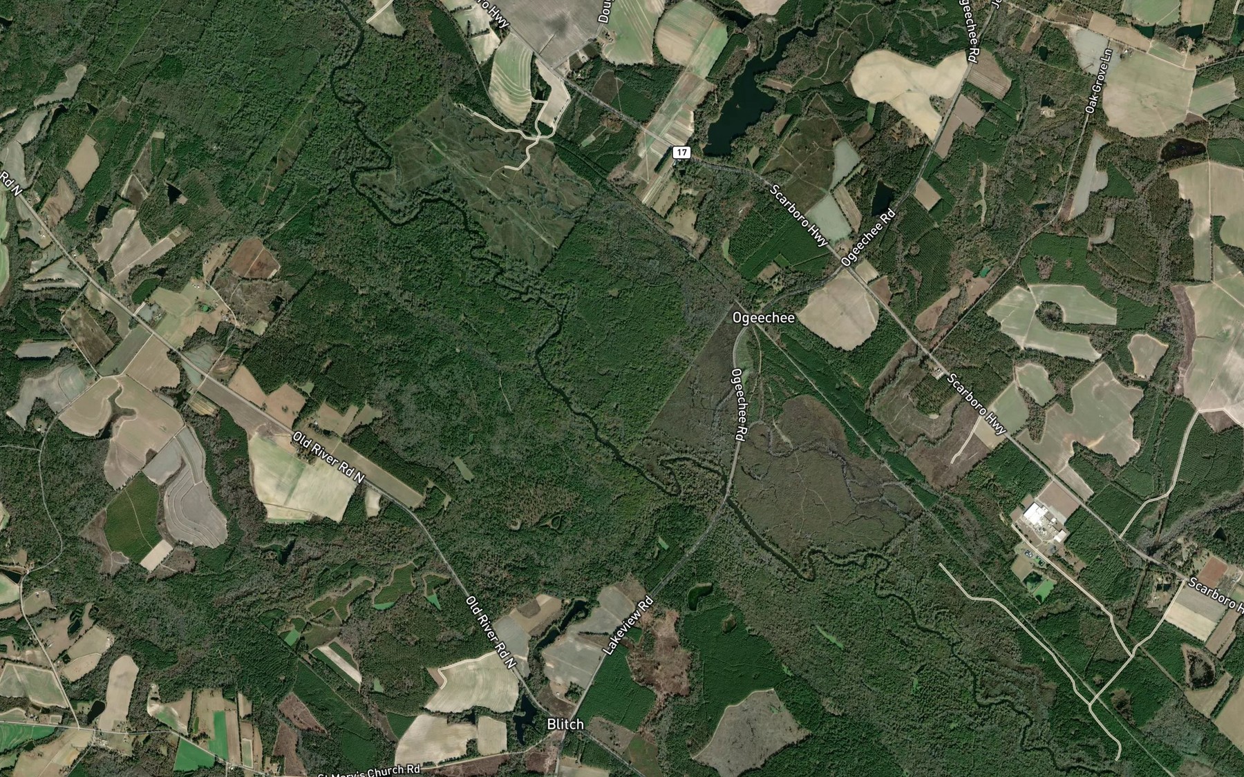 Satellite map of the Mill Branch