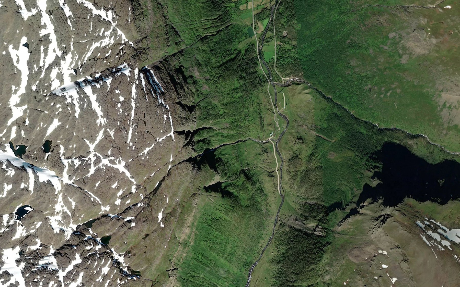 Satellite map of the Ruovddasjohka