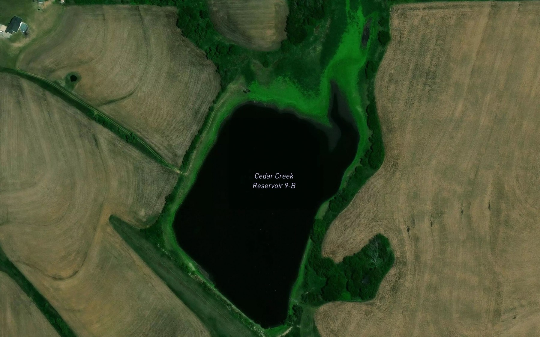 Satellite map of the Cedar Creek Reservoir 9-B