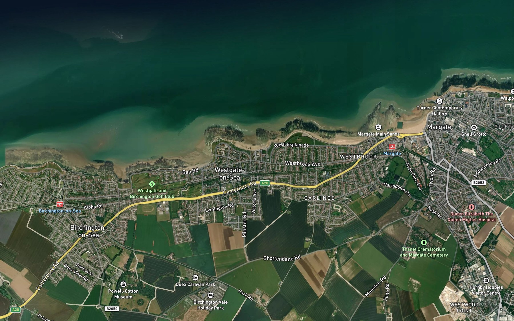 Satellite map of the Saint Mildred's Bay
