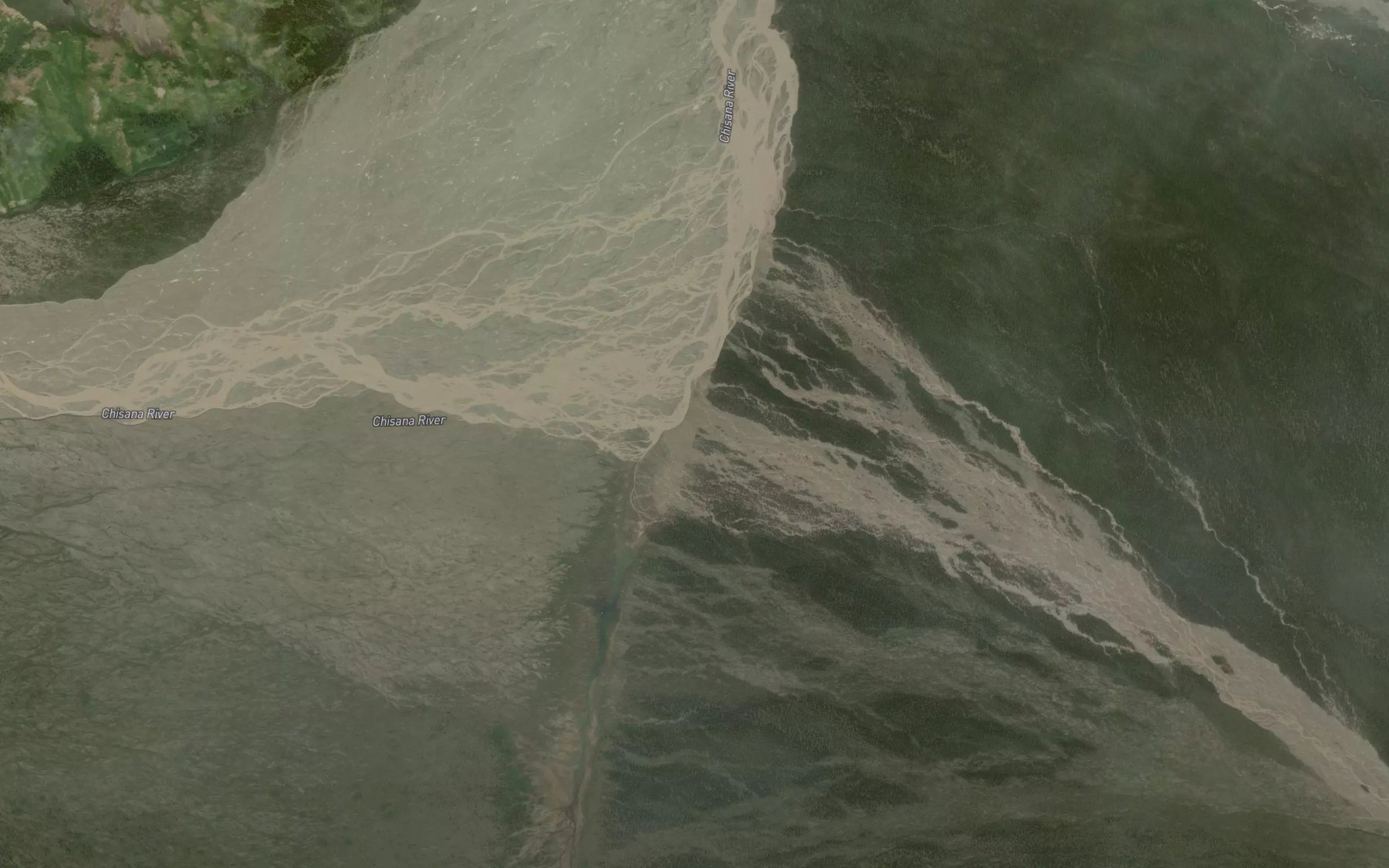 Satellite map of the Bow Creek