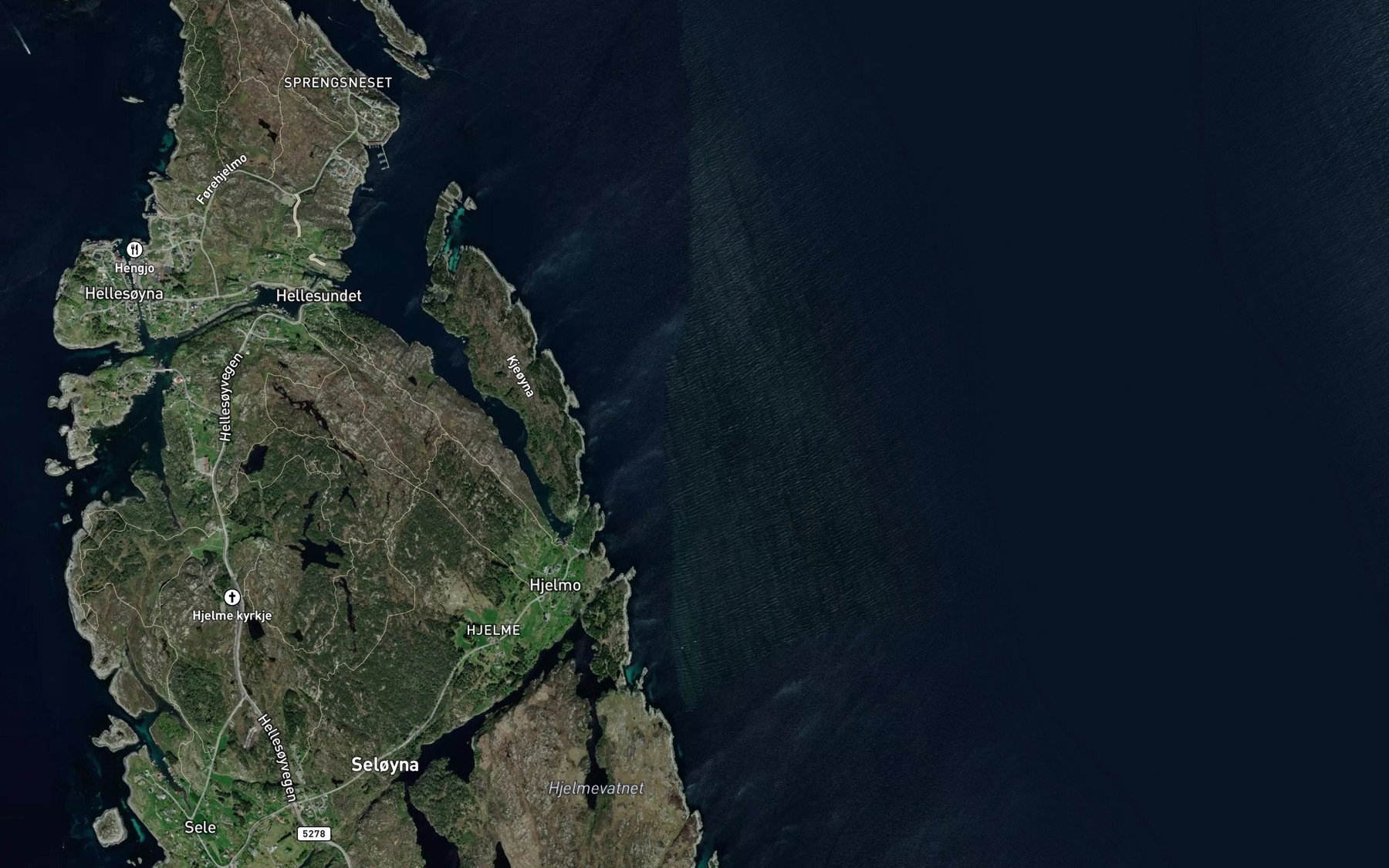 Satellite map of the Sore Hjelmeskallen