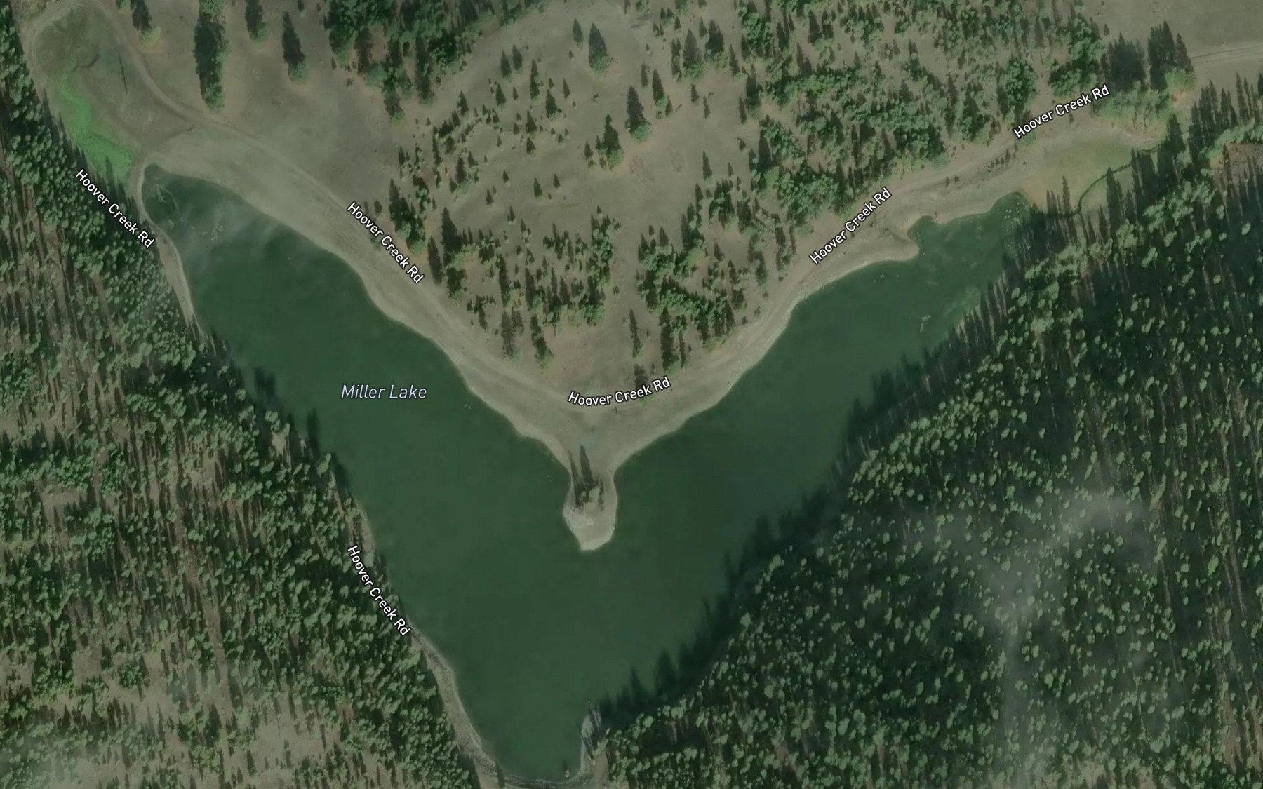 Satellite map of the Miller Lake