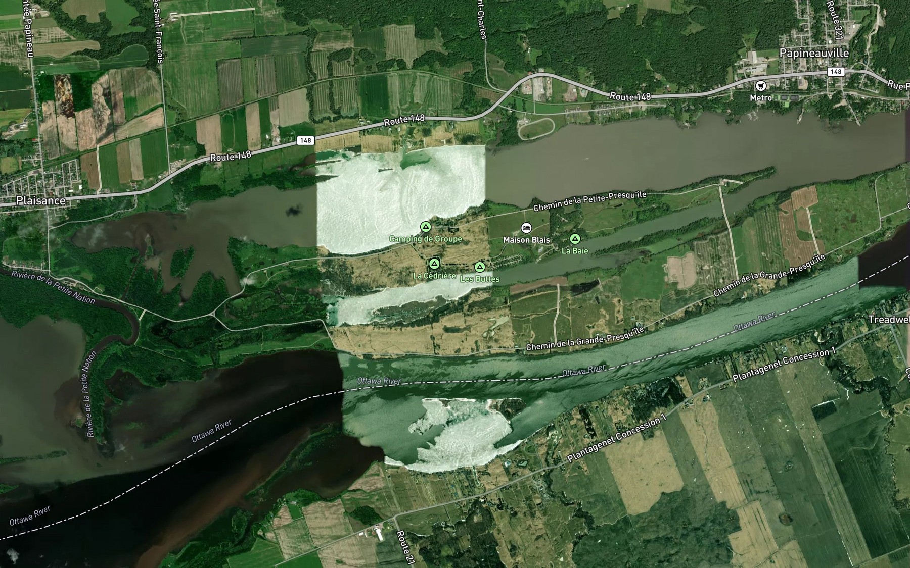 Satellite map of the Baie Parisien