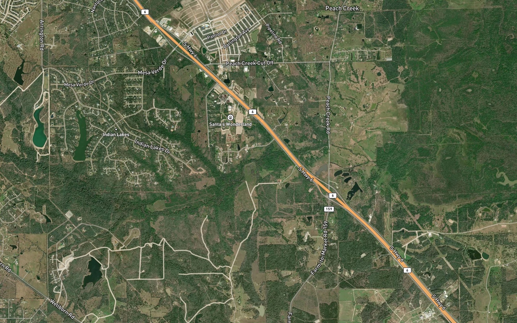 Satellite map of the Cedar Creek