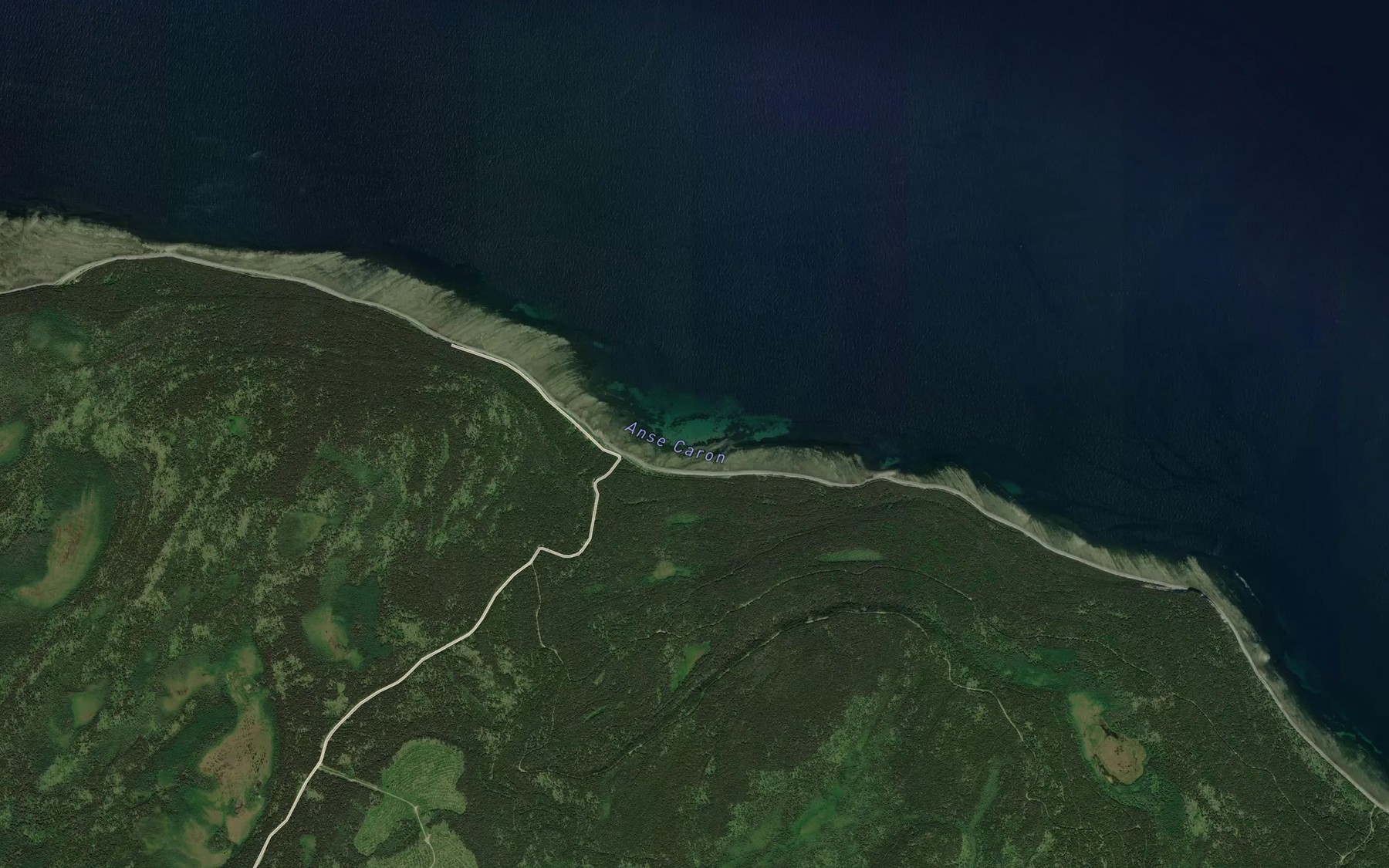 Satellite map of the Anse Caron