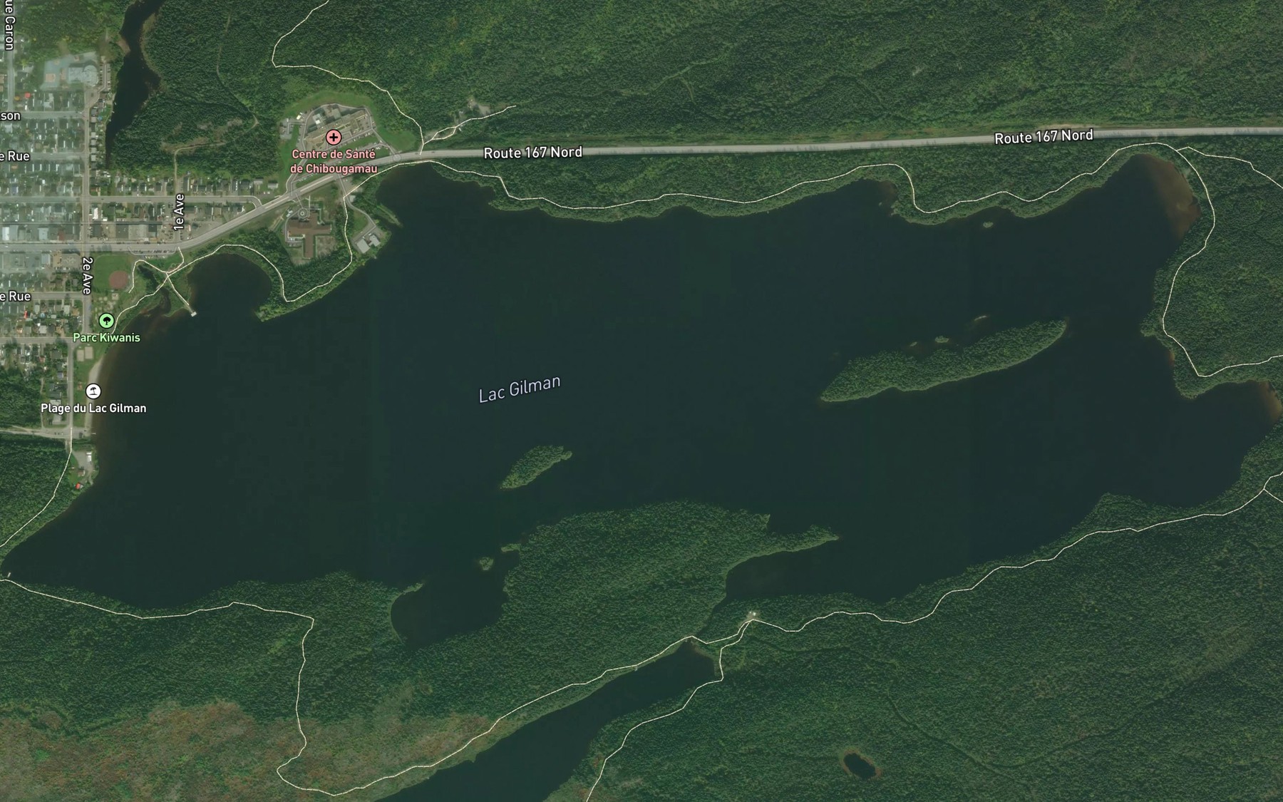 Satellite map of the Lac Gilman