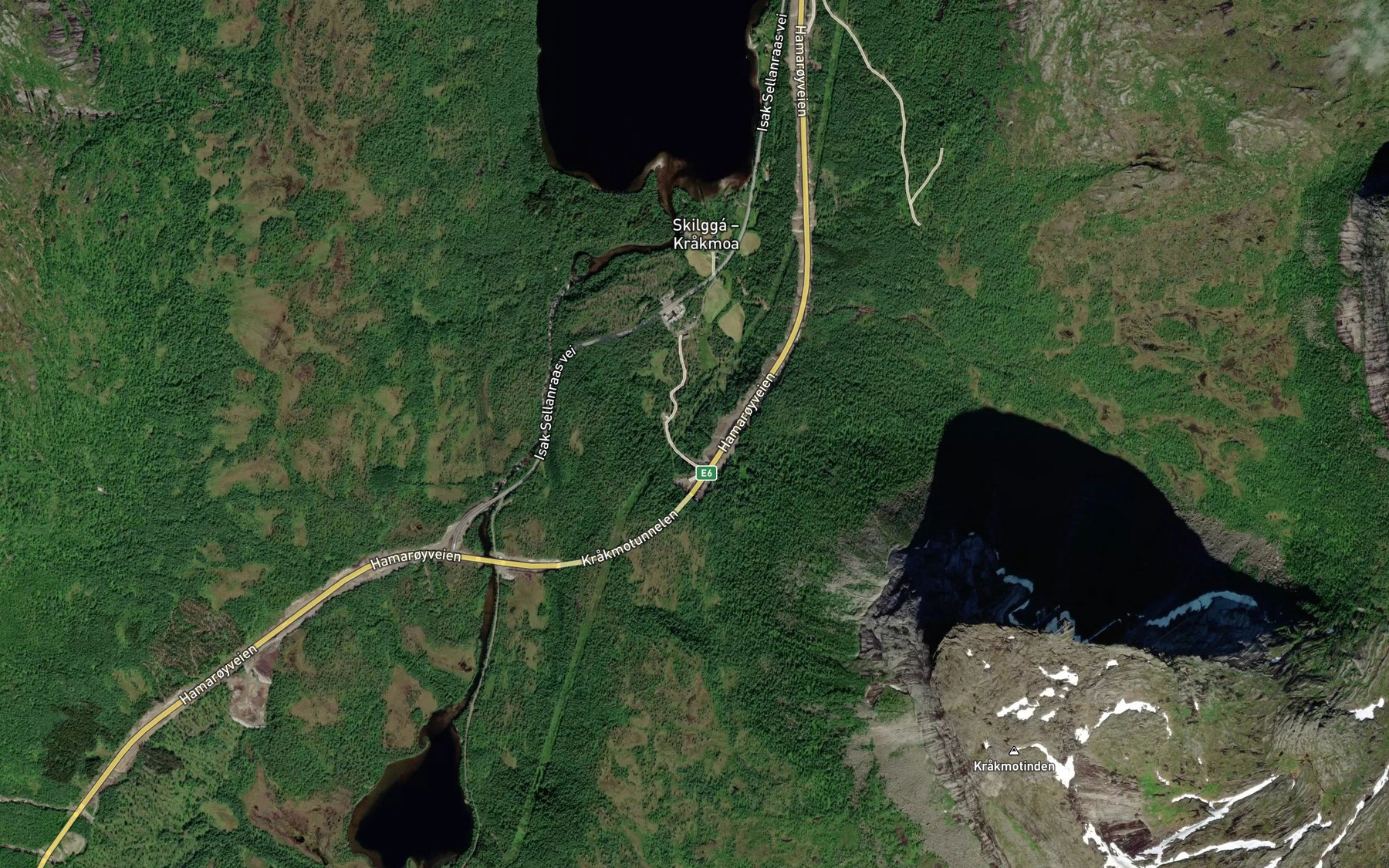 Satellite map of the Myrbekken