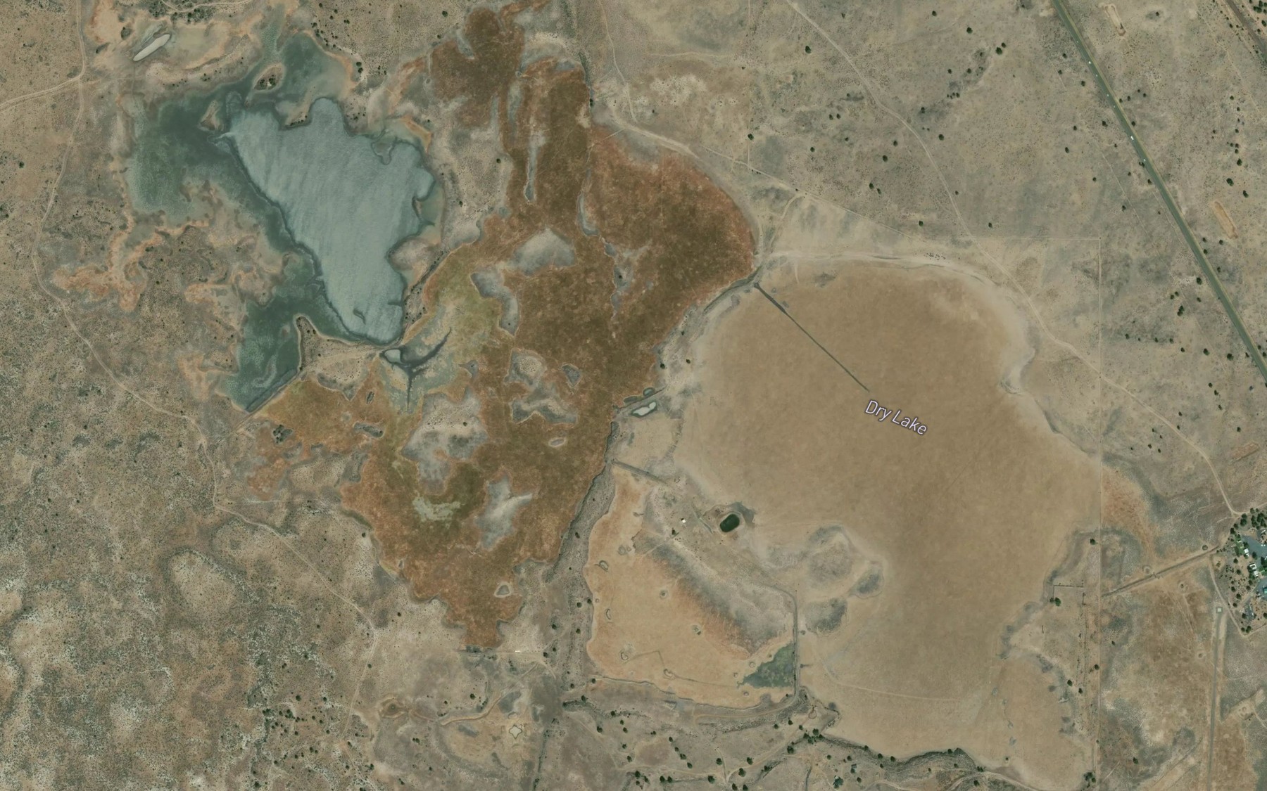 Satellite map of the Dry Lake