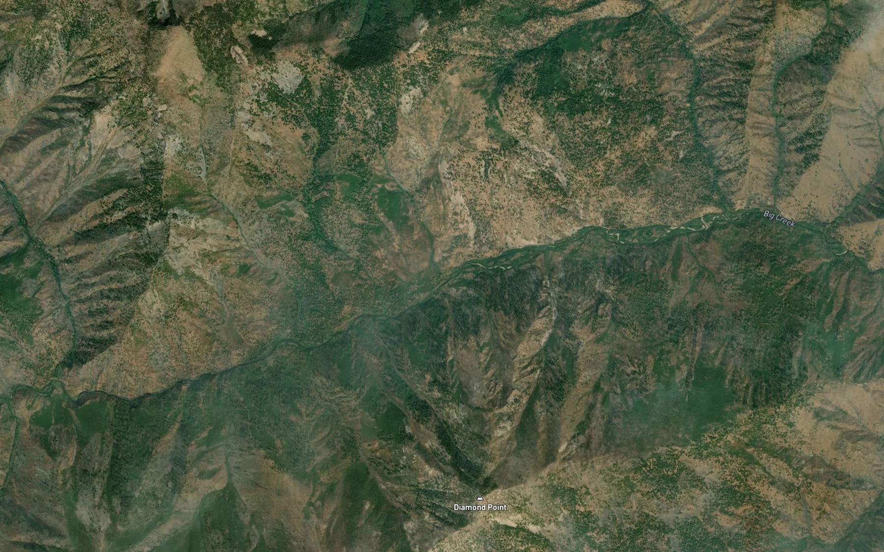Satellite map of the Camp Creek