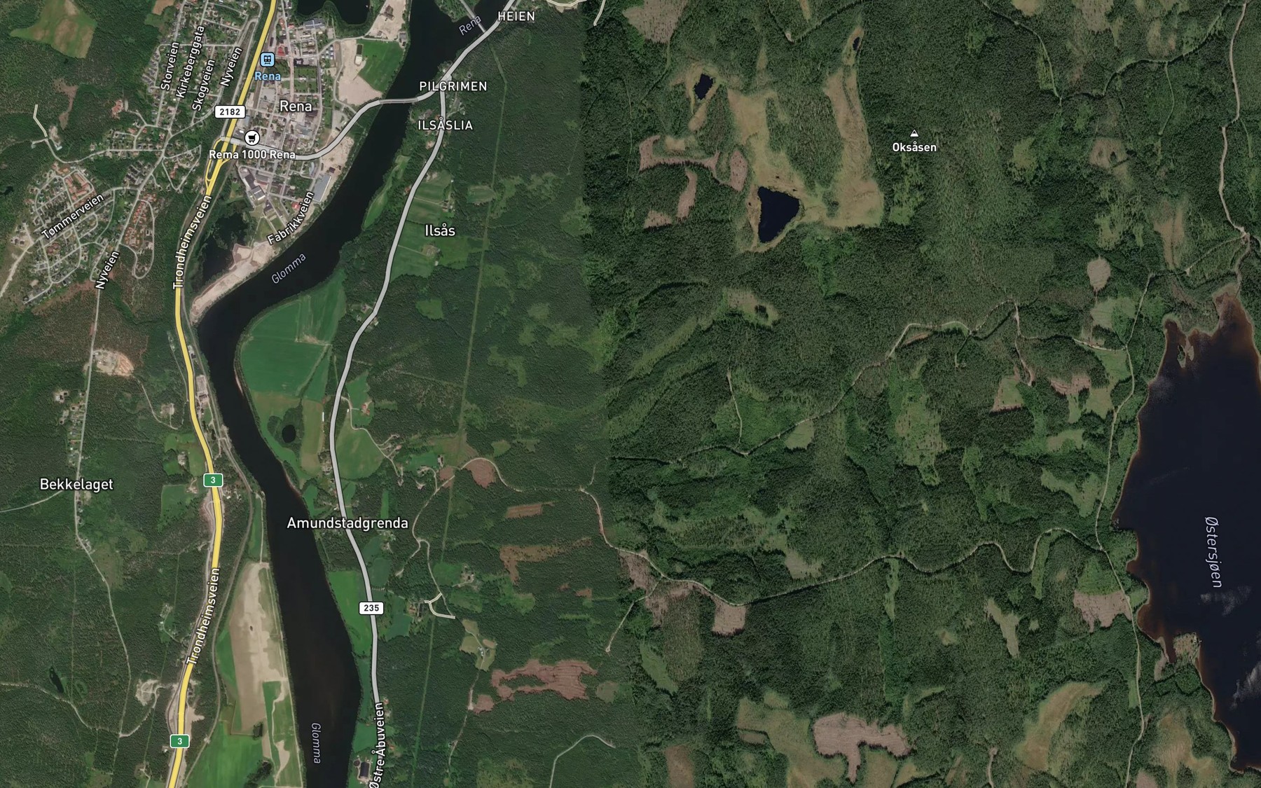 Satellite map of the Ekertjennbekken