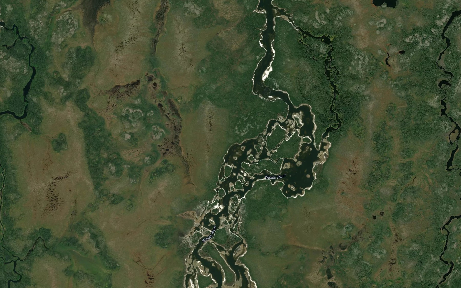 Satellite map of the Wye Rapids