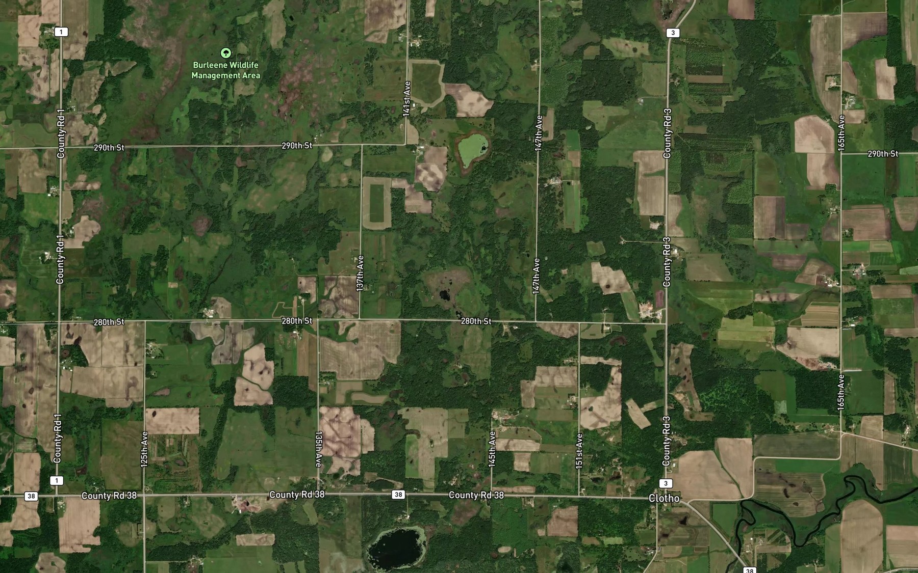 Satellite map of the Gray Lake