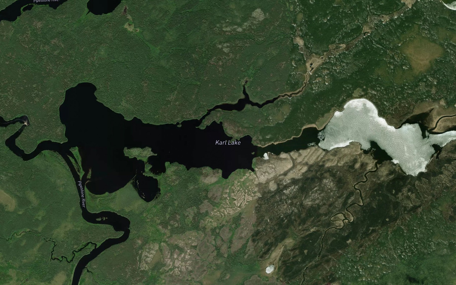 Satellite map of the Karl Lake