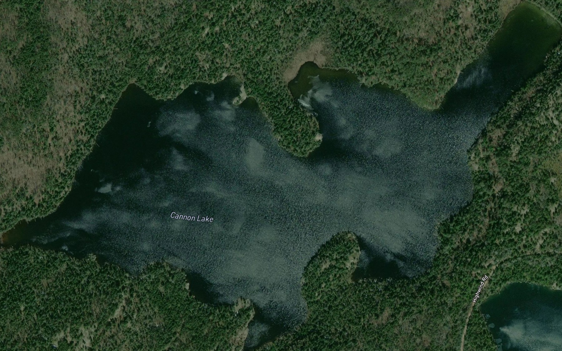 Satellite map of the Cannon Lake