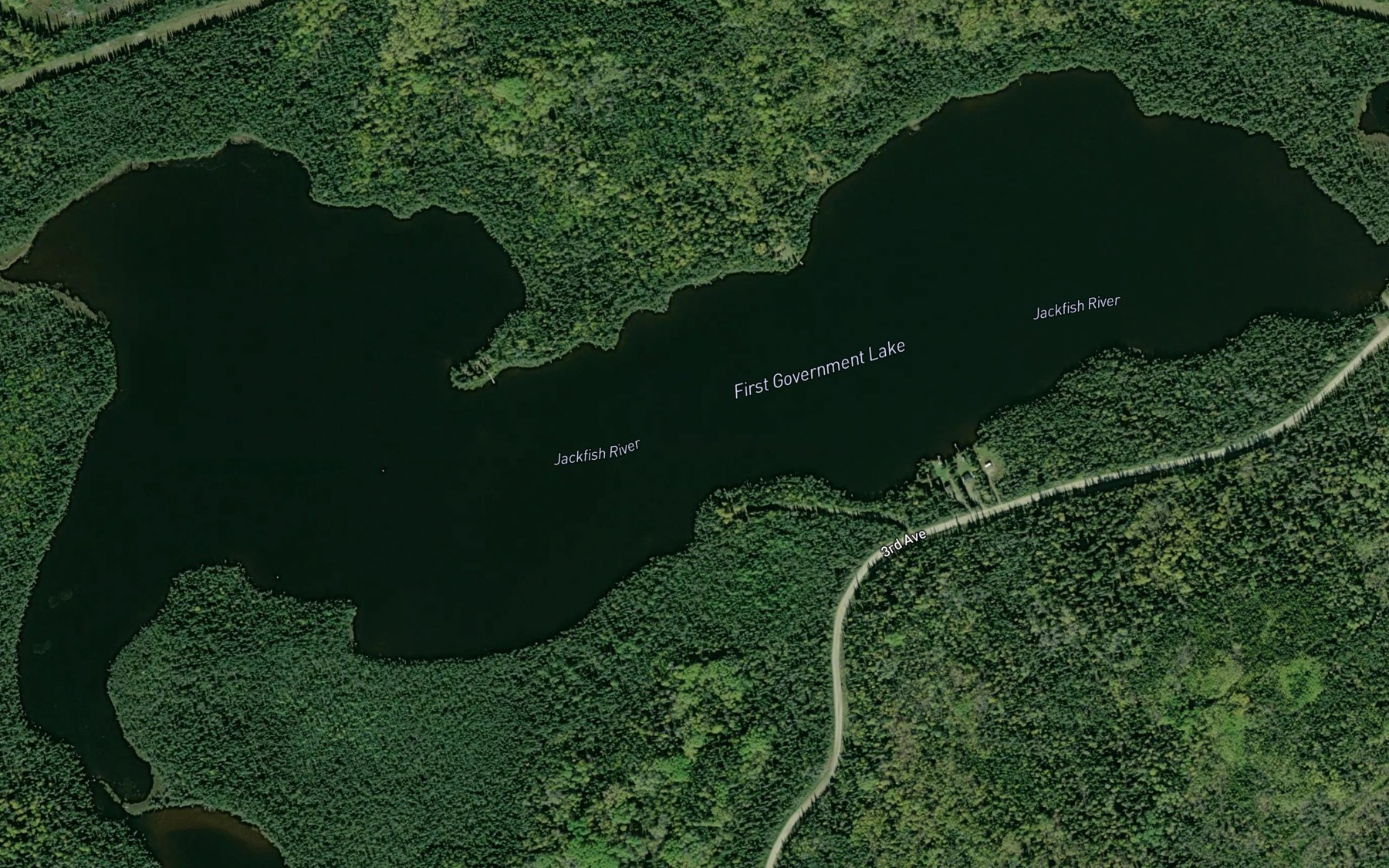 Satellite map of the First Government Lake