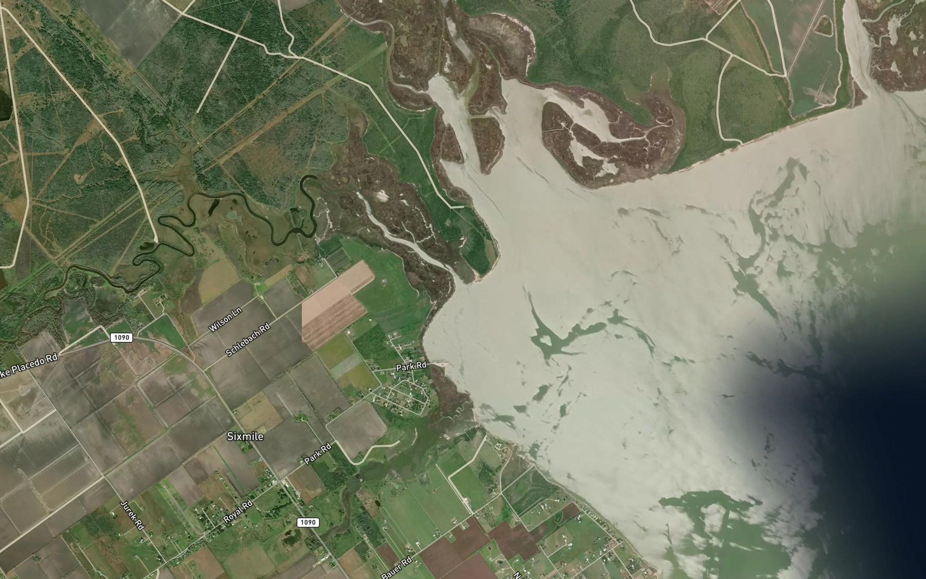 Satellite map of the Placedo Creek