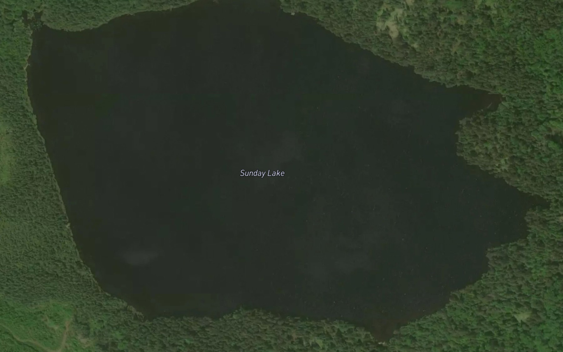 Satellite map of the Sunday Lake