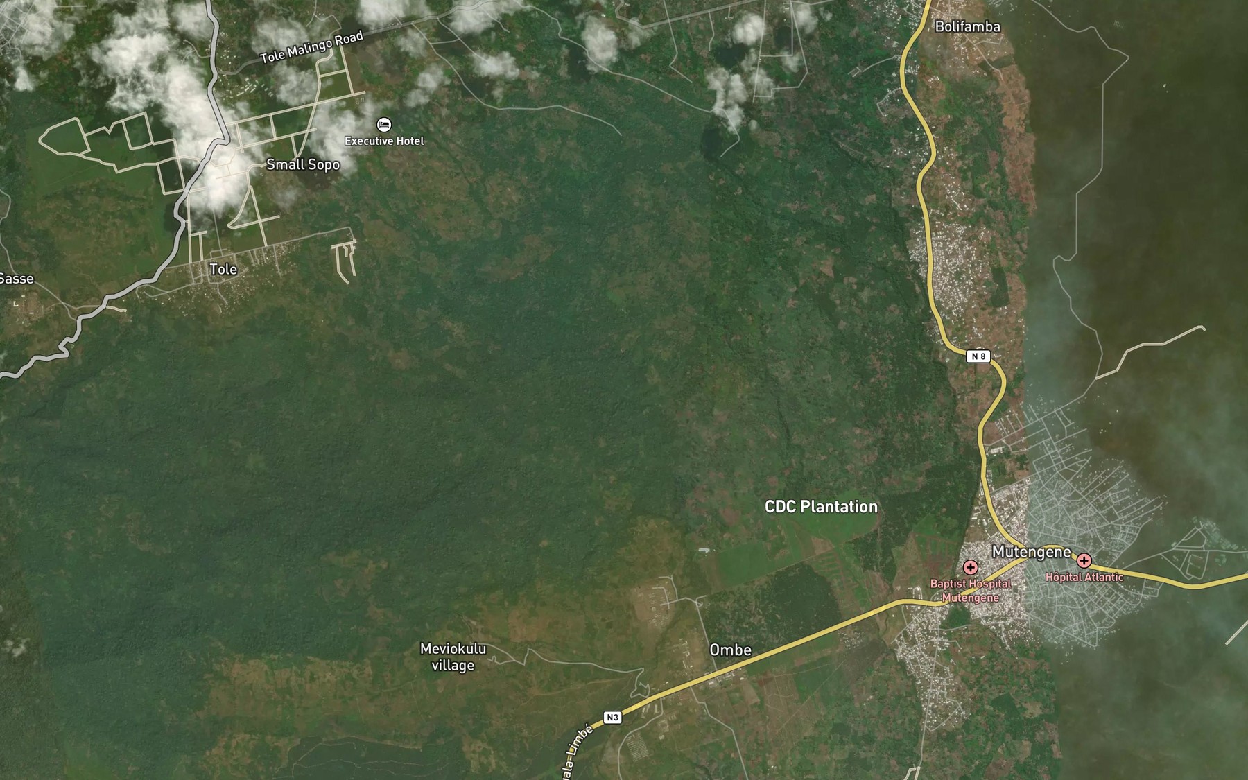Satellite map of the Tole