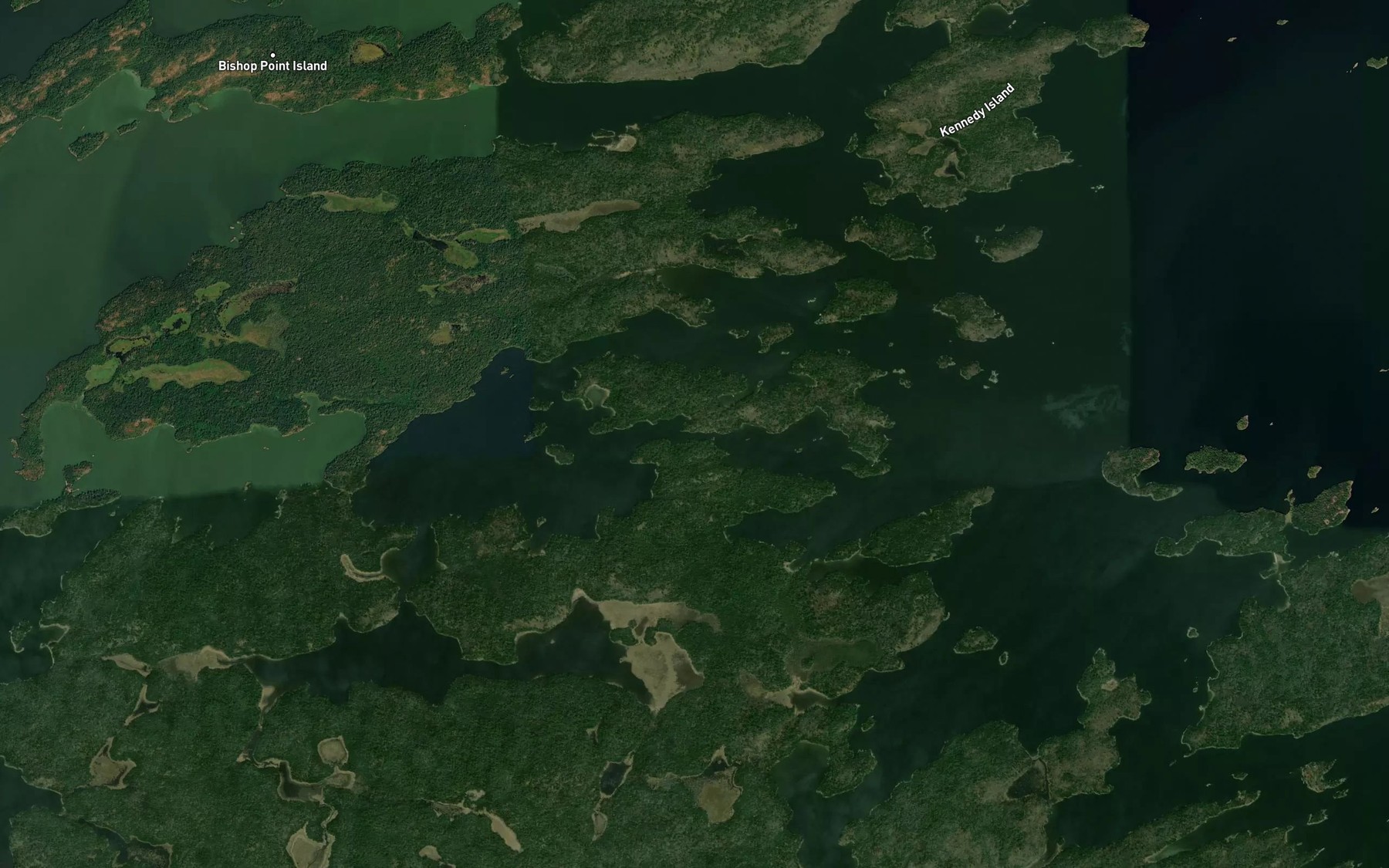 Satellite map of the Redwater Bay