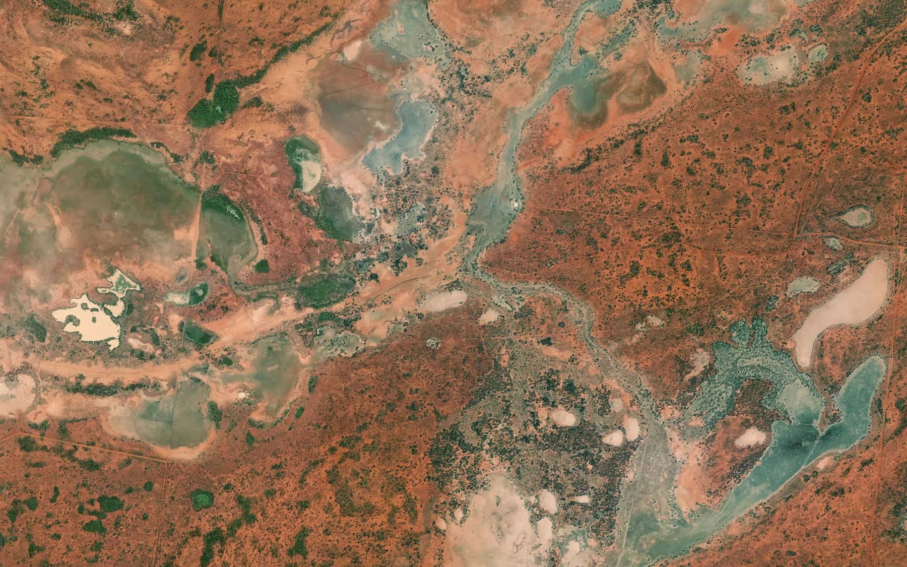Satellite map of the Werai Watercourse