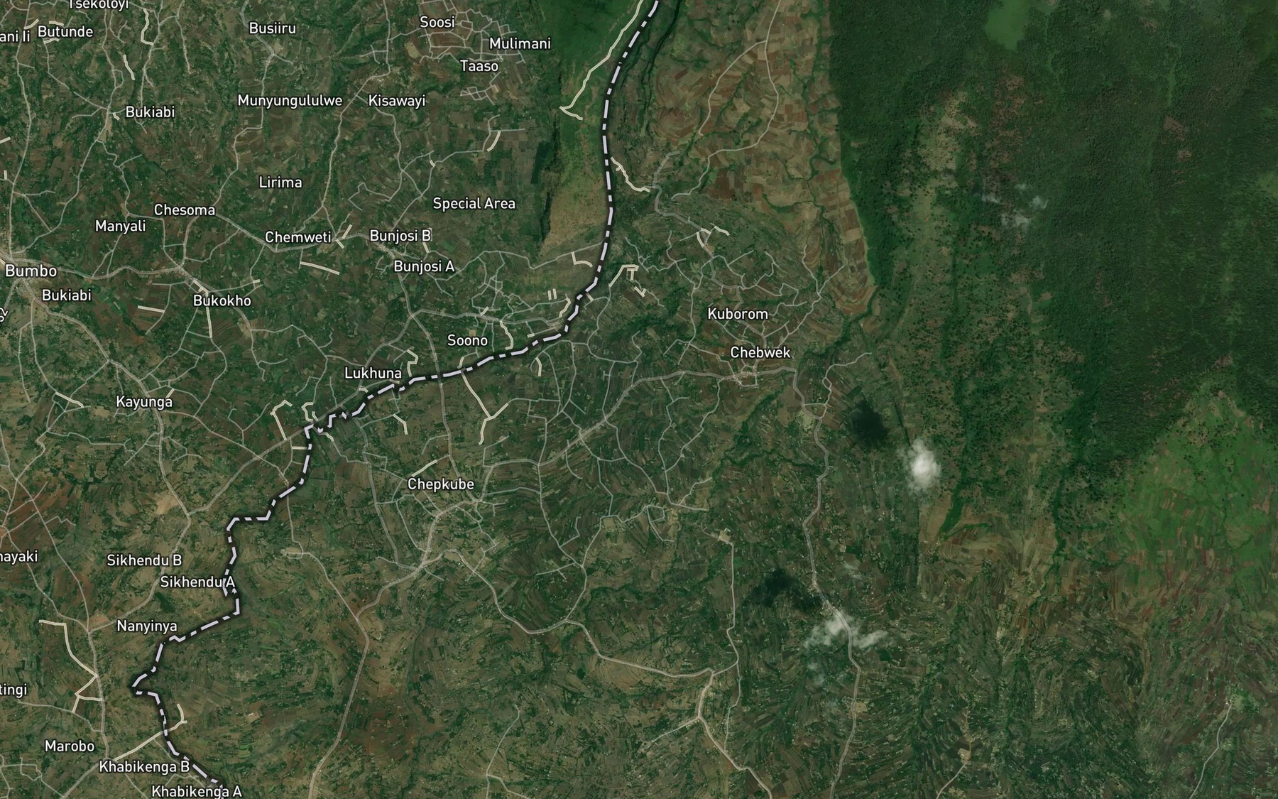 Satellite map of the Kabomayi