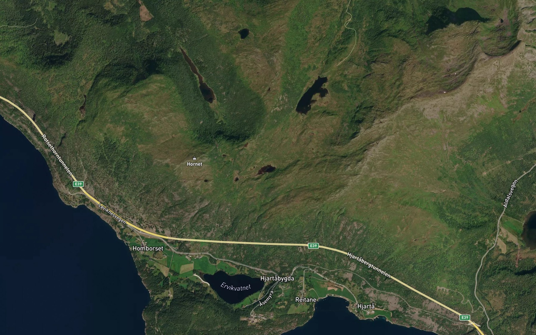 Satellite map of the Saetrevatnet