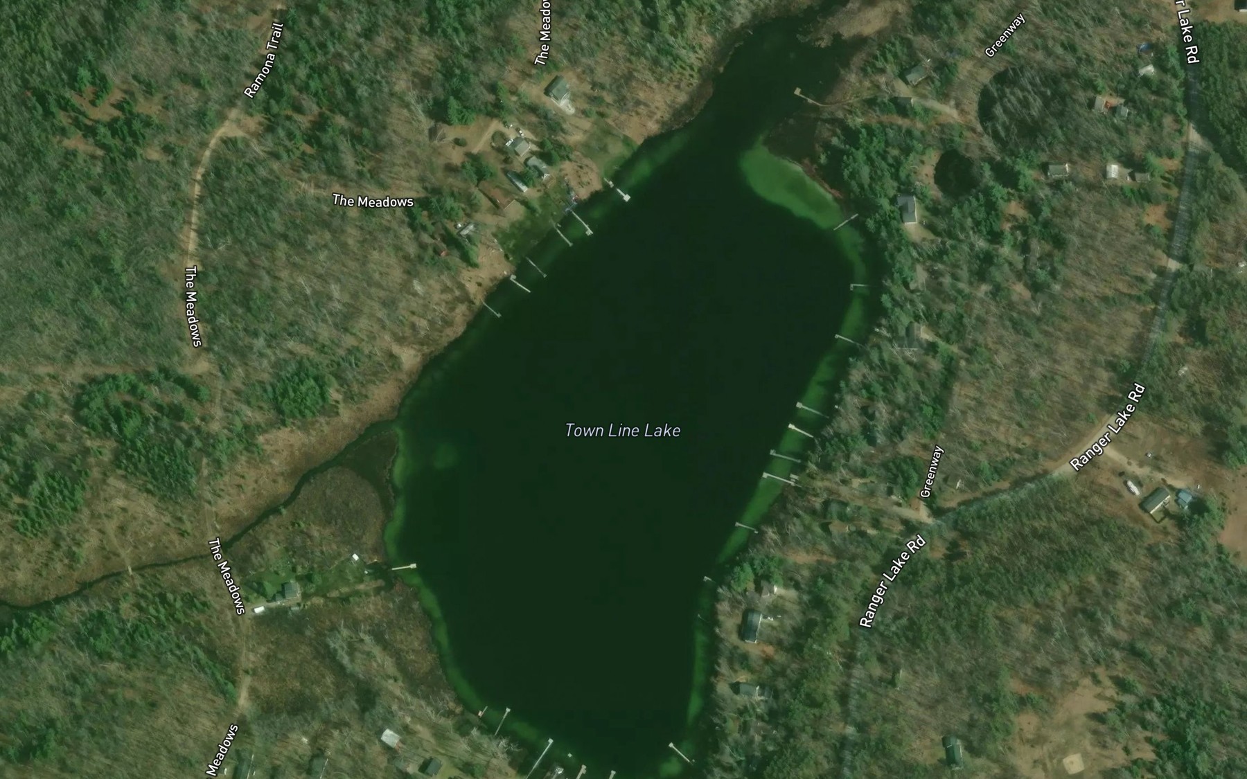 Satellite map of the Town Line Lake