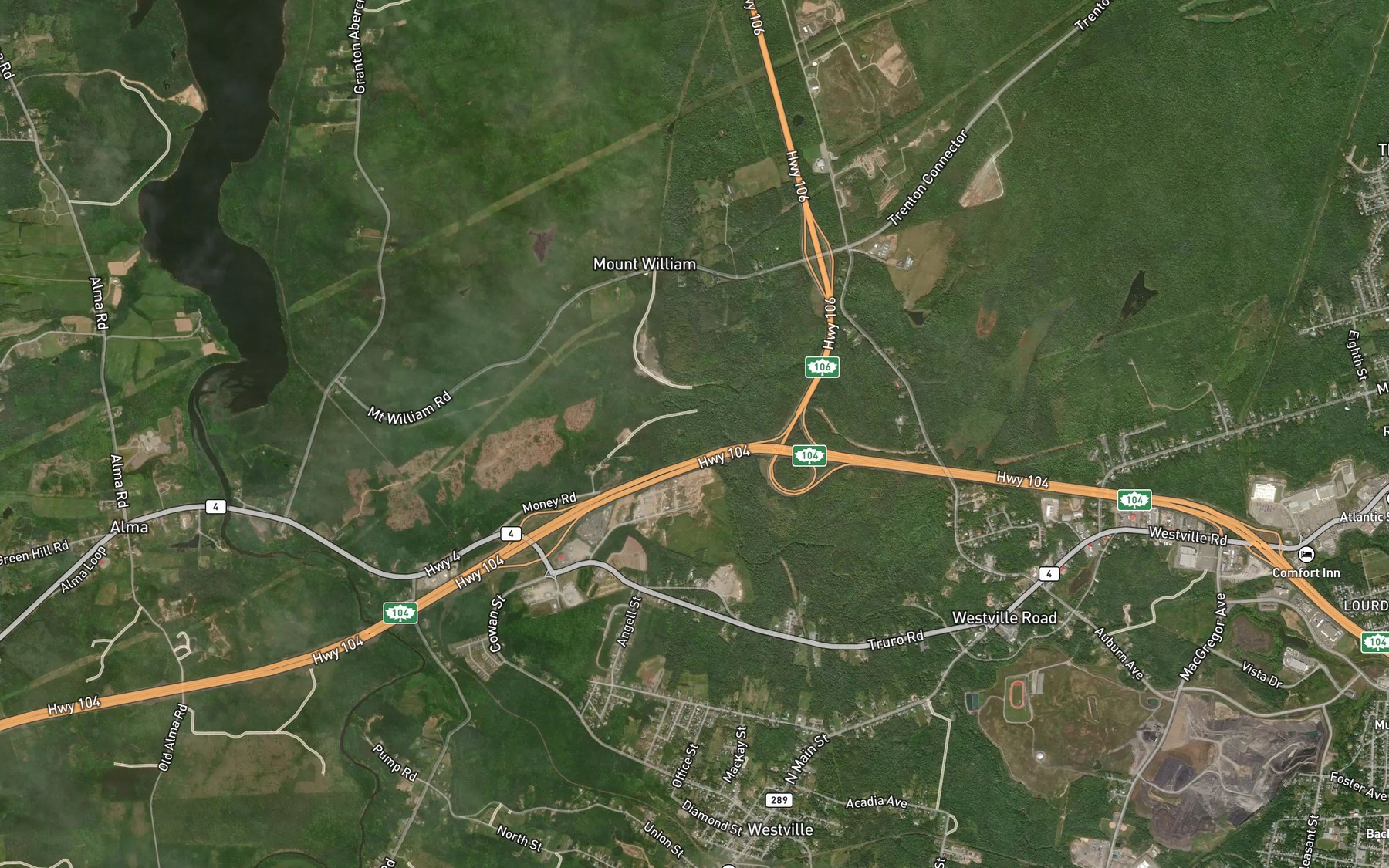 Satellite map of the Fox Brook