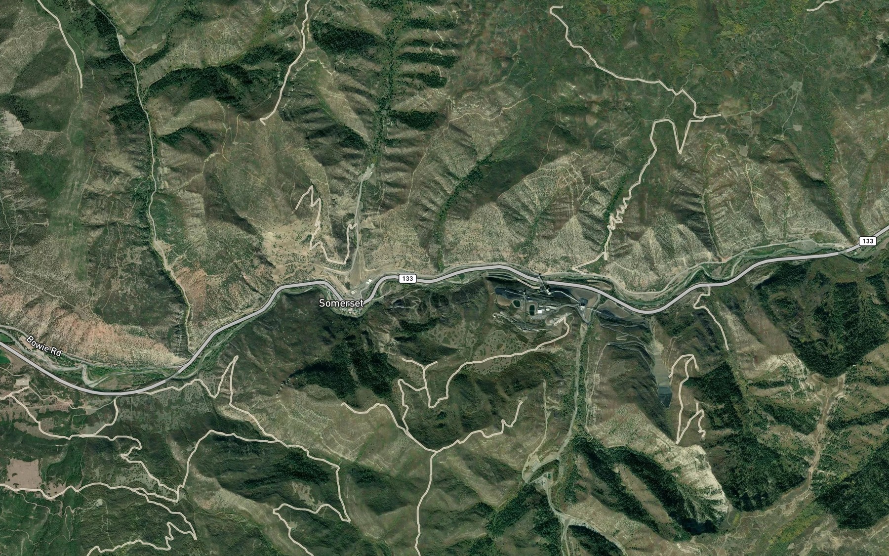 Satellite map of the Sanborn Creek