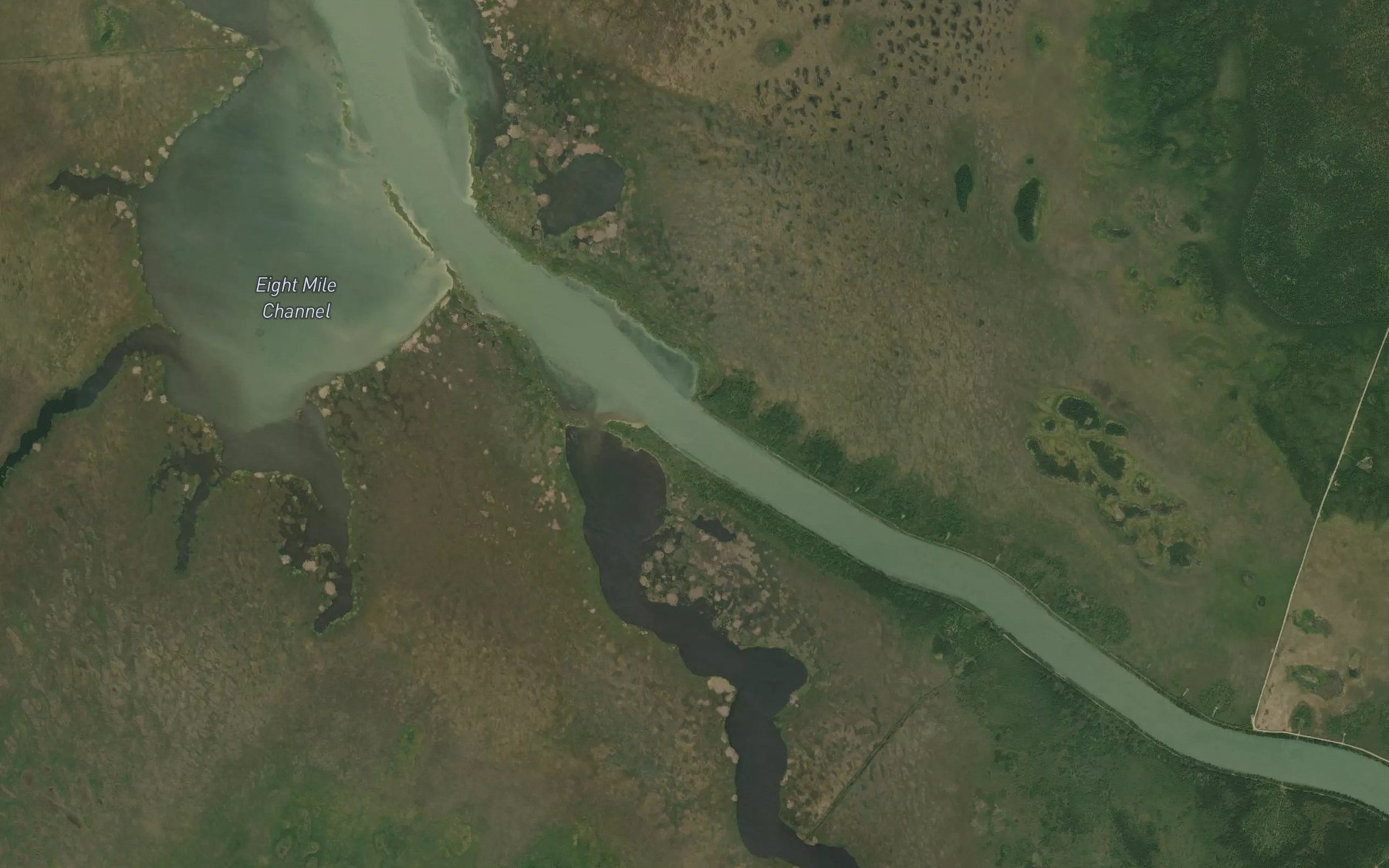 Satellite map of the Eight Mile Channel