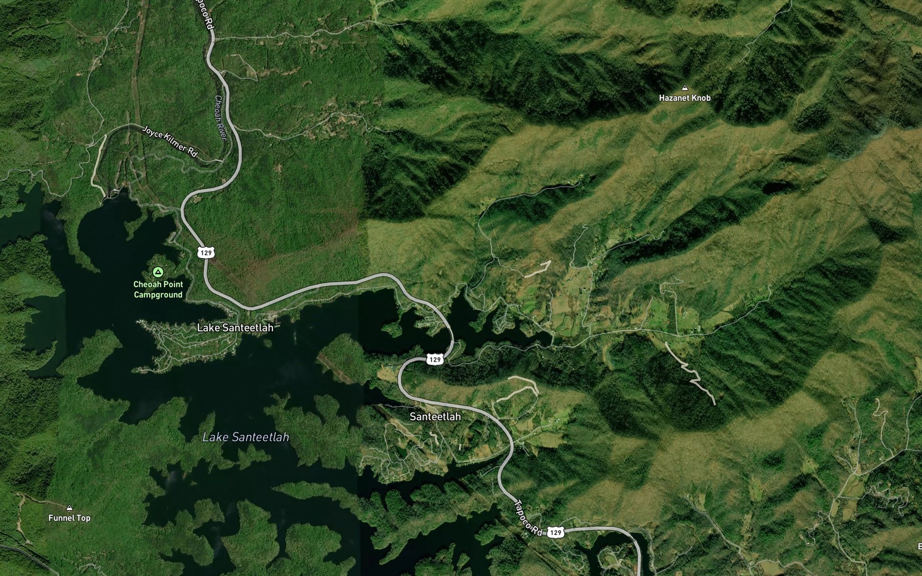 Satellite map of the Ryefield Branch