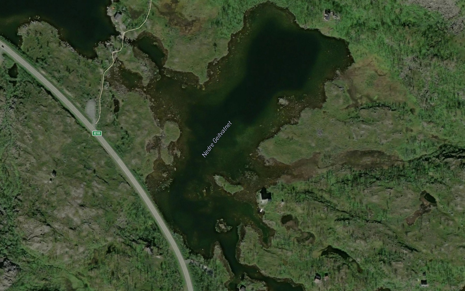 Satellite map of the Nedre Geitvatnet