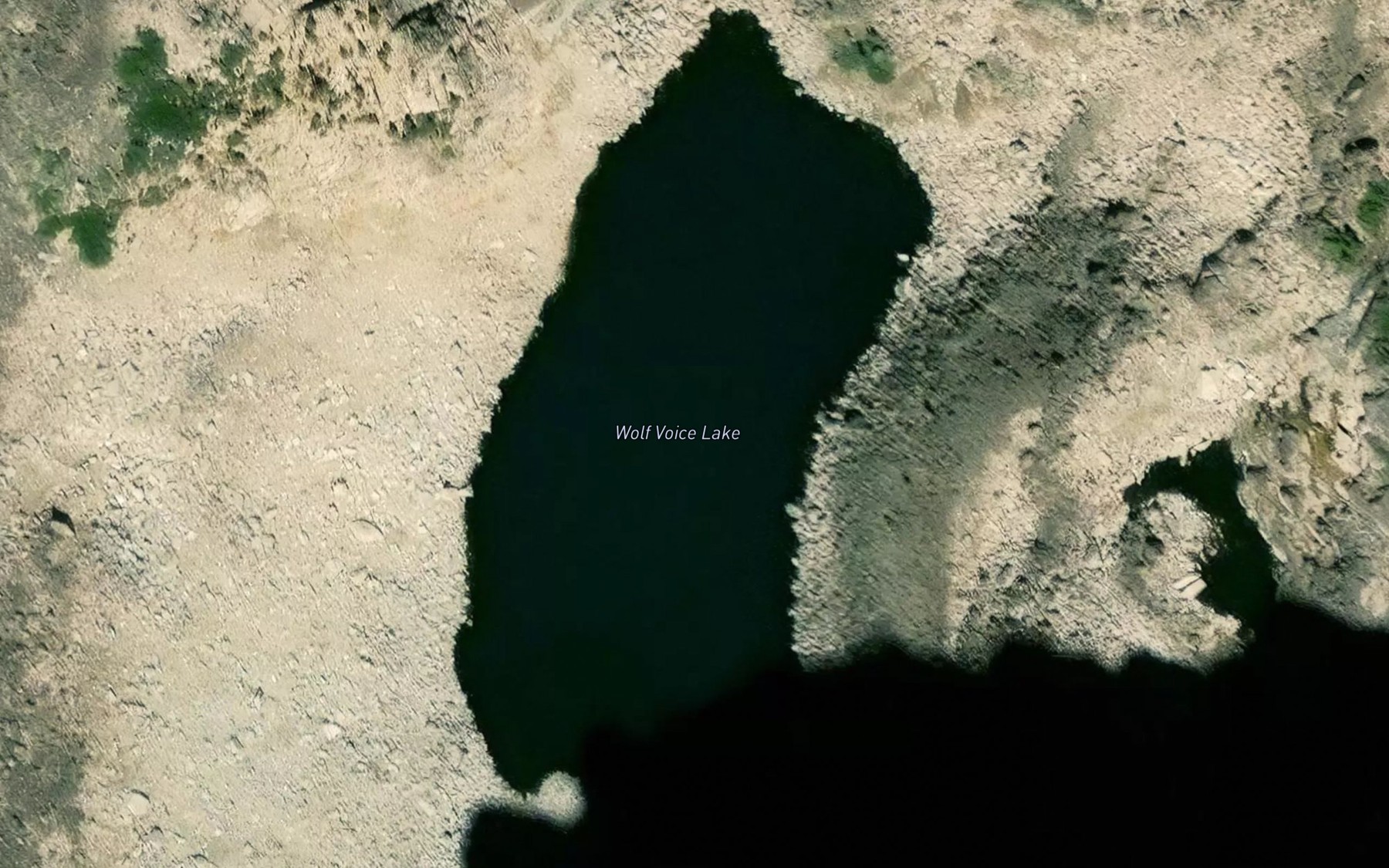 Satellite map of the Wolf Voice Lake