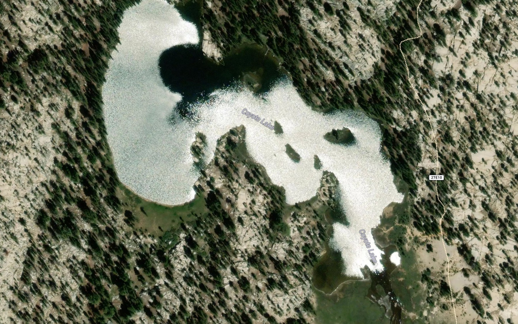 Satellite map of the Coyote Lake