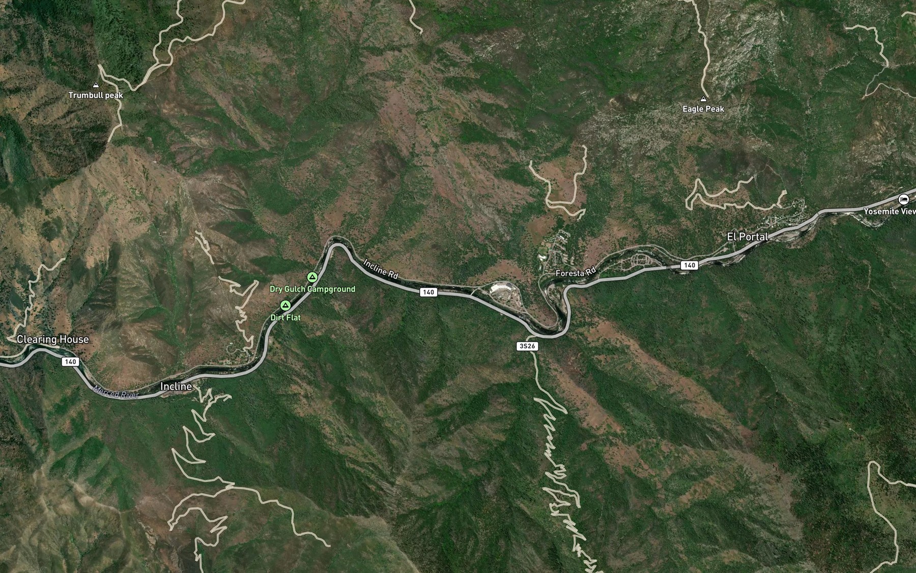Satellite map of the Moss Creek