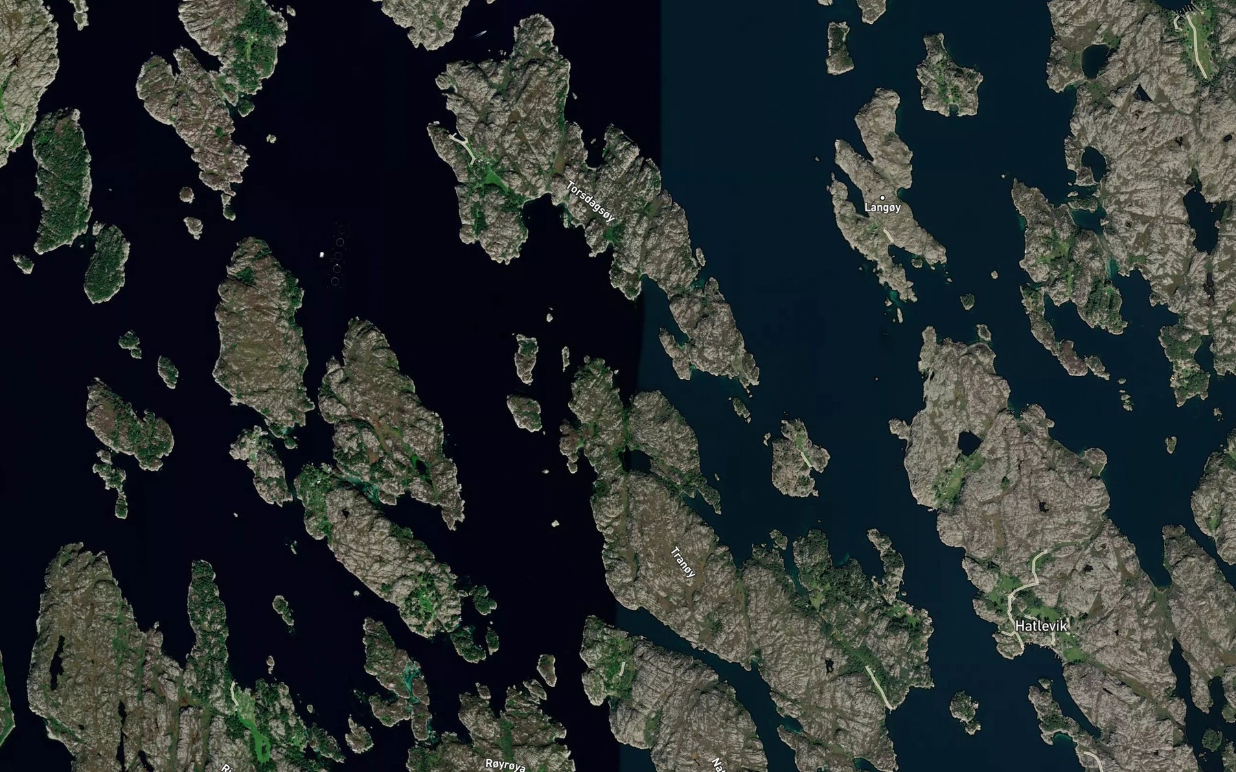Satellite map of the Kvernevika