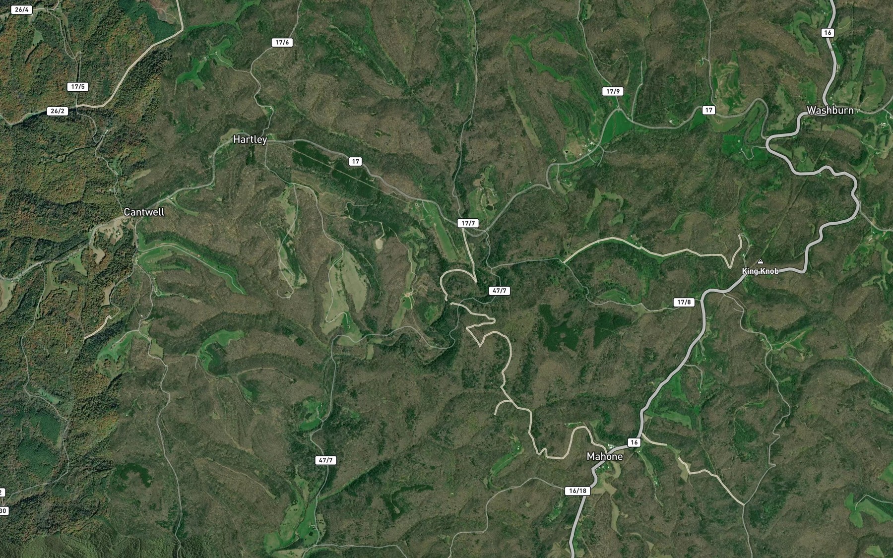 Satellite map of the Bridge Run