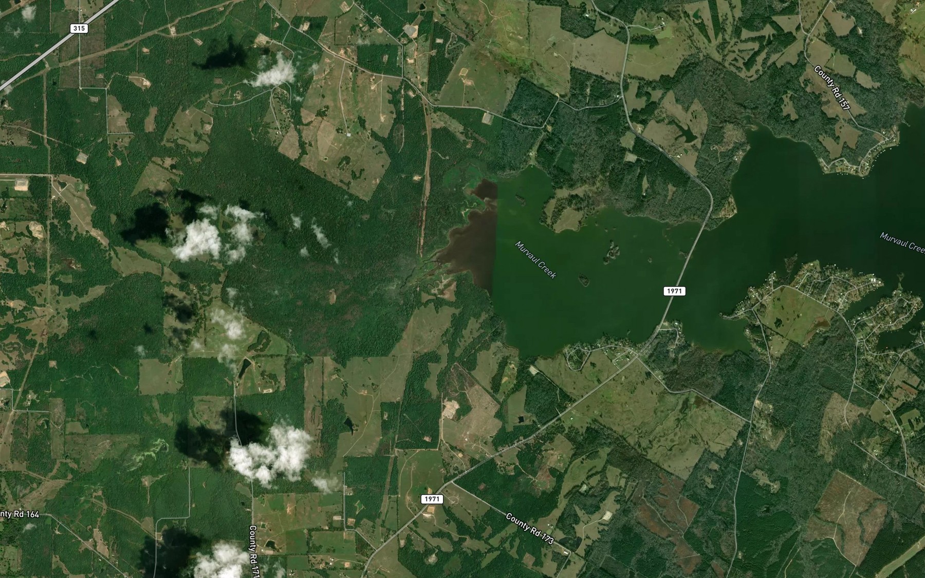 Satellite map of the Keaton Springs Branch