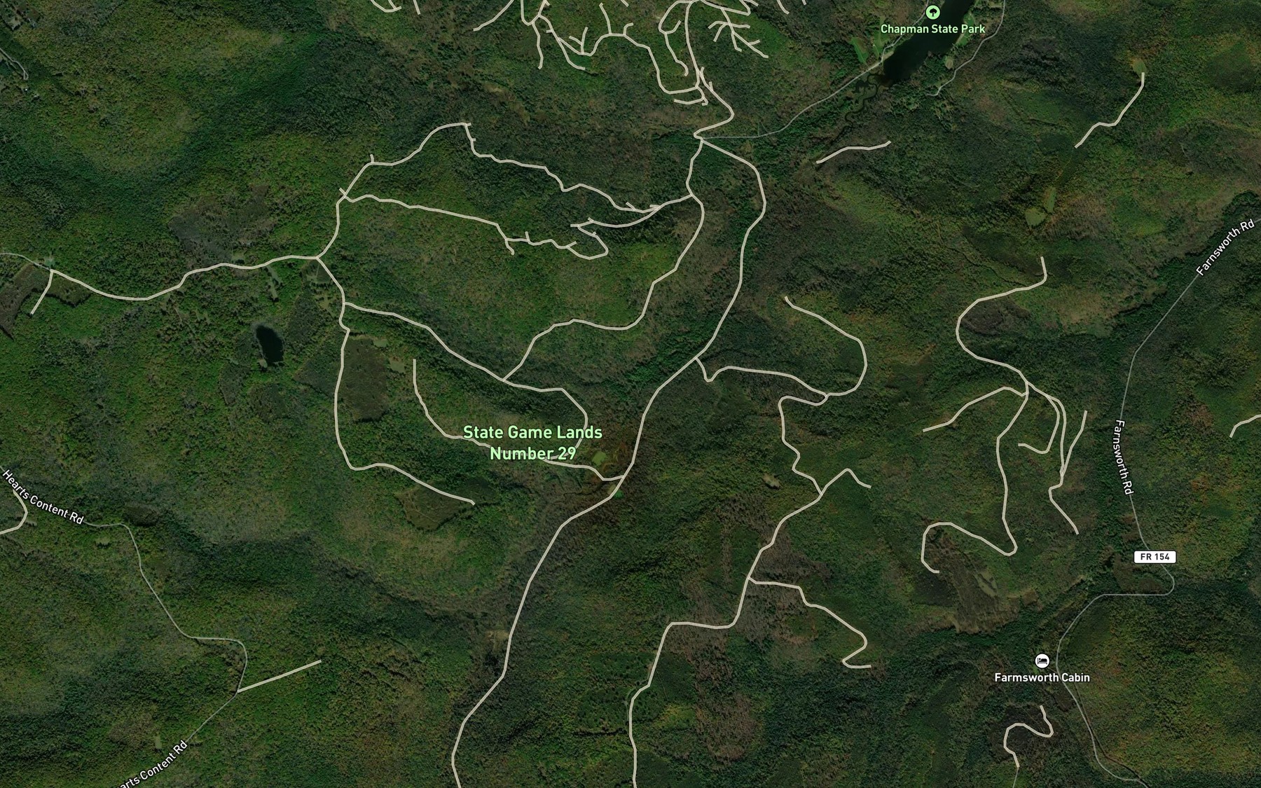 Satellite map of the Shaw Run